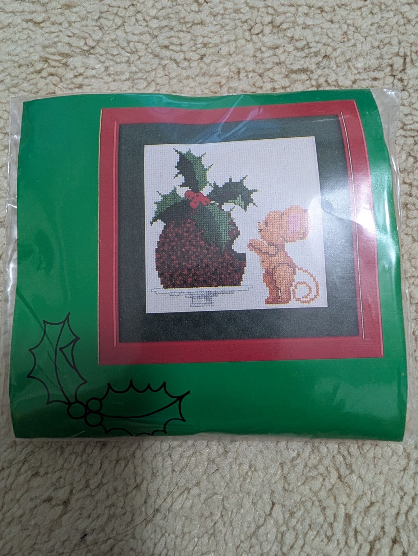 Rare Vintage Elizabeth Stuart Designs Christmas Greed Cross Stitch Kit