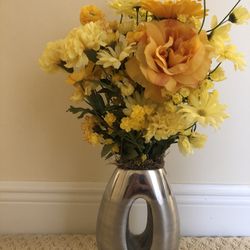 Modern Silver Metal Vase