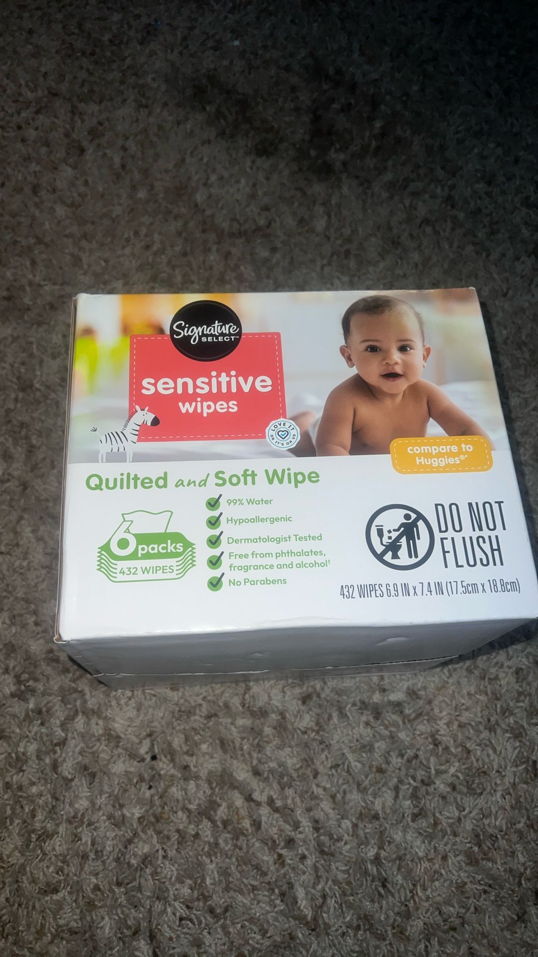 Signature select Sensitive Wipes 6pk