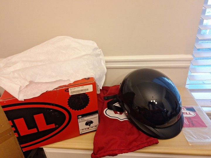Bell Pit Boss Open Face Motorcycle Helmet with Visor Gloss Black Size Large