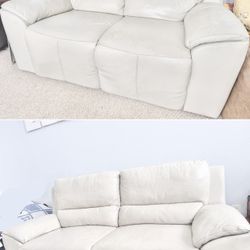 SIGNATURE DESIGN By ASHLEY Set of Recliner Sofa & Loveseat Genuine Top Grain leather in good used condition. 