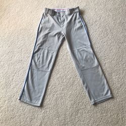 Rawlings Semi-Relaxed Grey XXL Baseball Pants With Blue Stripe On Sides