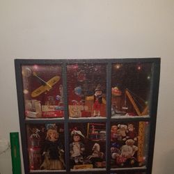 christmas puzzle on cardboard 
