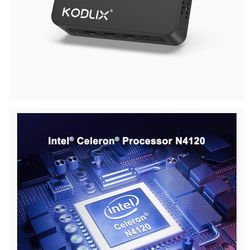 Mini PC Fanless Windows 10 Pro Intel Celeron Processor N4120(up to 2.6GHz) Expandable 8GB DDR4 128GB SSD,Mini Desktop Computer Support HDMI2.0a&Mini D
