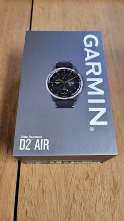 Garmin D2 Air GPS Aviator Smartwatch, BLK Like new, Garmin Italian Leather Band, Complete Packaging