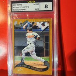2002 Topps Aaron Rowand rookie a#454- White Sox Authentic Autographed UCG 10/8
