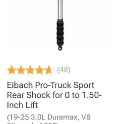 Rear Shock for 2019-2025 Chevy Silverado 1500
