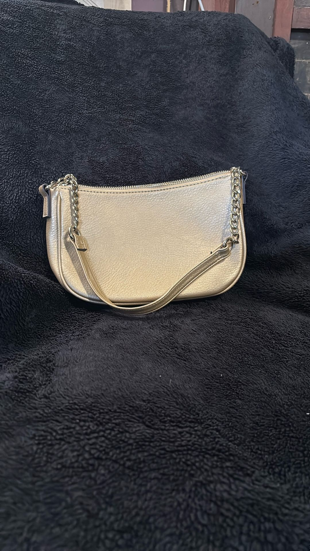 Small metallic gold shoulder bag