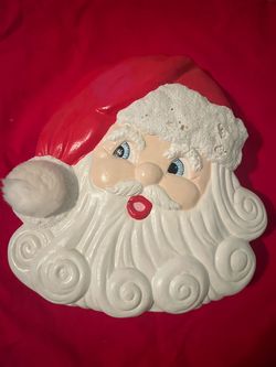 Ceramic Santa Claus Face Figurine