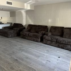 Three-piece sofa, loveseat, and big lounger
