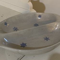 Rare Ben Seibel Mid Century Modern  Grey Country Time Astro Star Divided Bowl