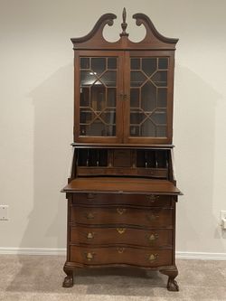 Drop front secretary 2024 desk with hutch