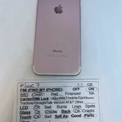 iPhone 7 32GB Rose Gold Verizon iCloud Lock