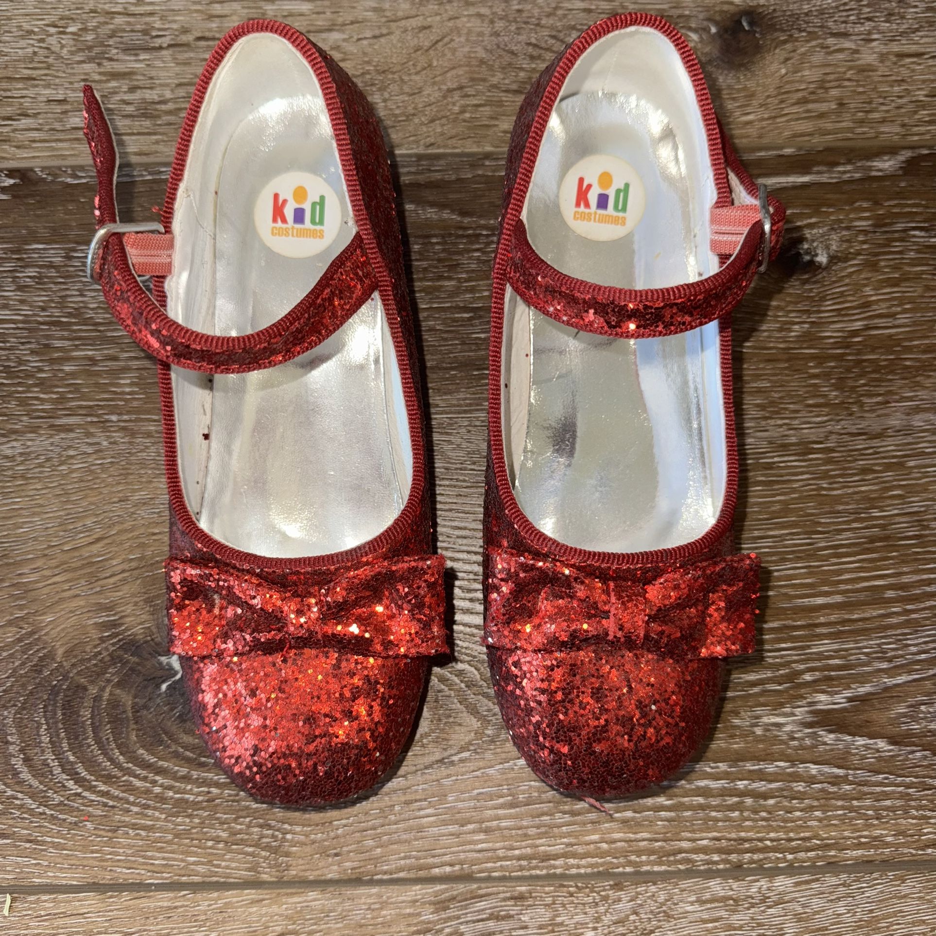 Size 13 Girls Red Glitter Heels
