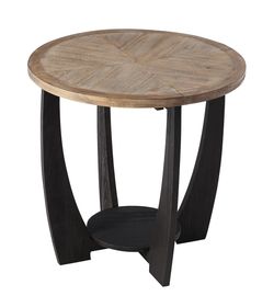 Rustic Farmhouse End Table with Storage Shelf, French Country Accent Side Table for Family, Dinning or Living Room, Small Spaces, Moder