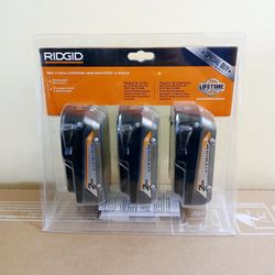 RIDGID 18V 2.0Ah Lithium-Ion Battery 3-Pack *NEW*