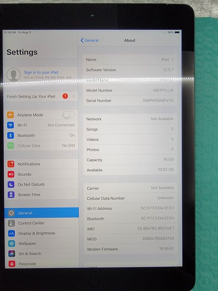 Apple Ipad Air Wifi And Cellular Unlocked