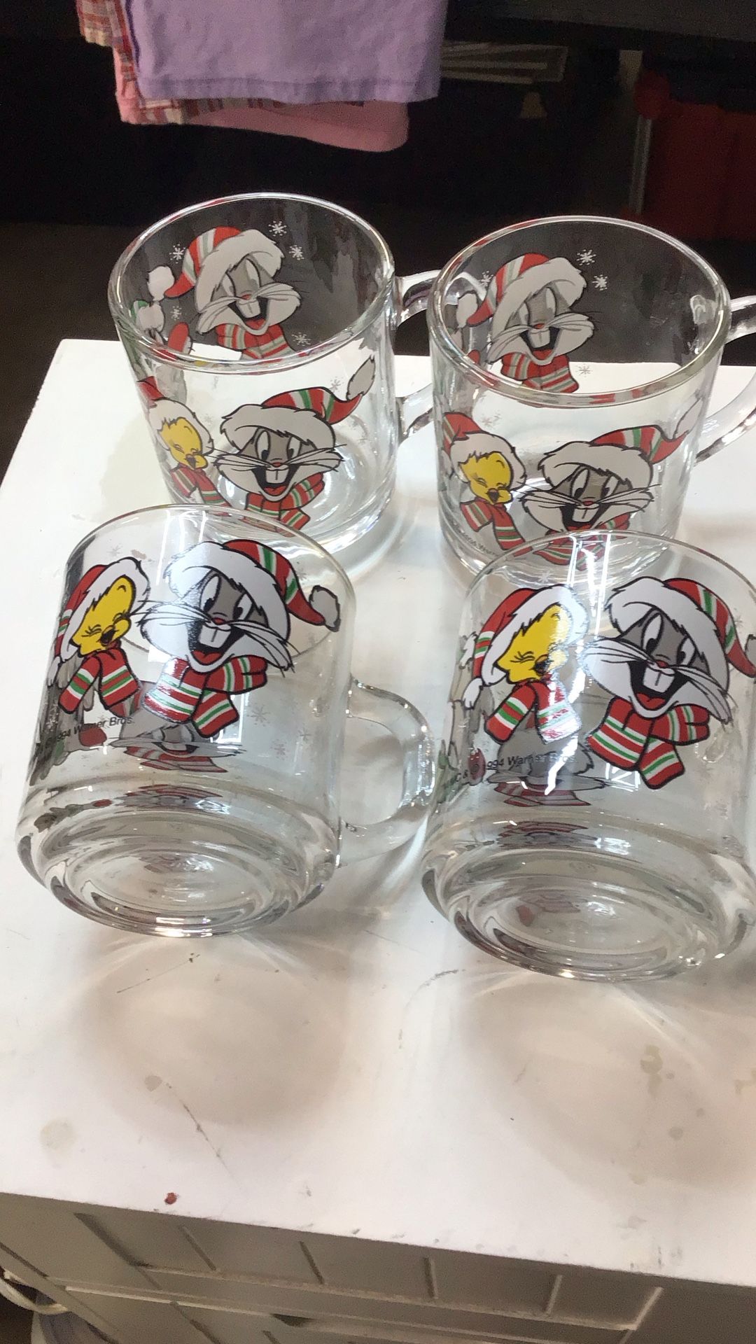 Vintage Season Looney Tunes Glass Cups Original Set USA