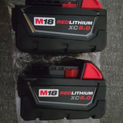 MILWAUKEE M18 2 BATTERIES 5.0AH NEW 