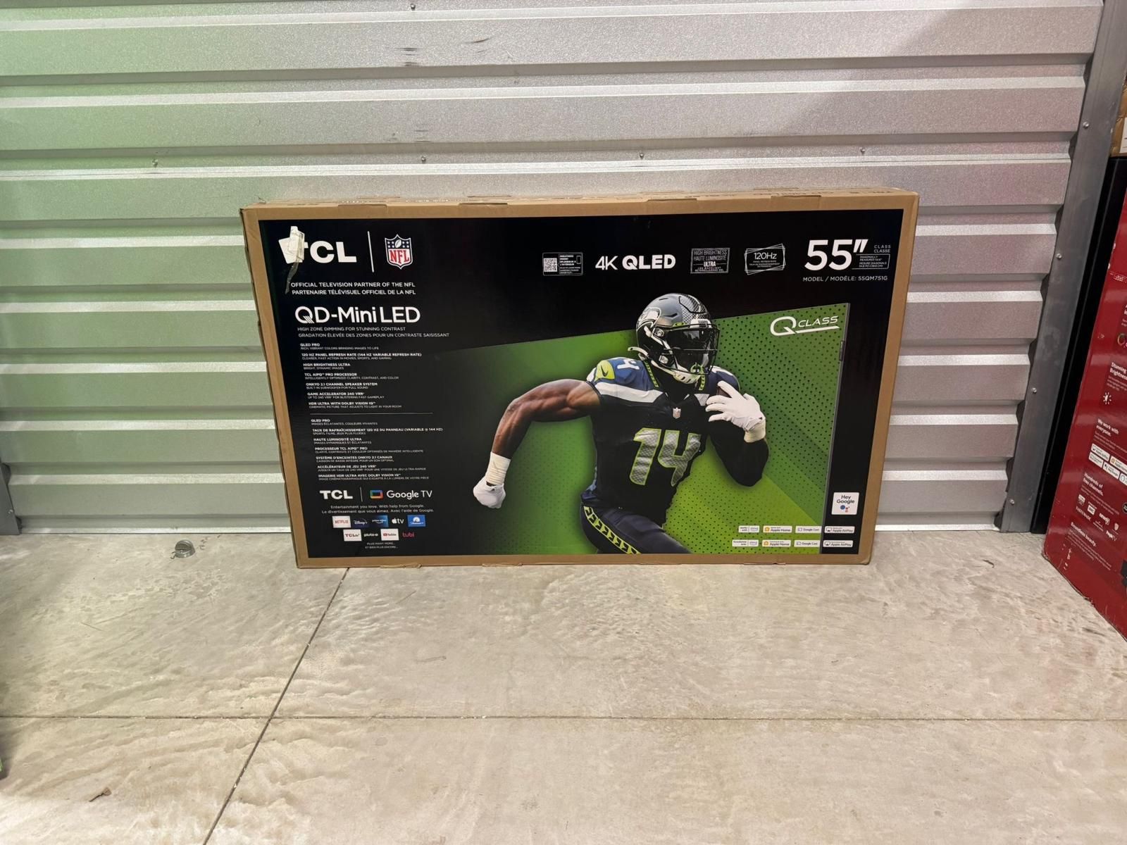 Hd384 55” tcl mini led HDR 4k TV floor model