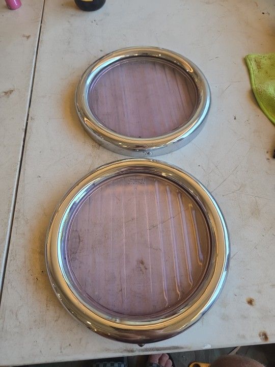 Ford 1926 Model T  9"  Headlight Rings With Tinted Glass