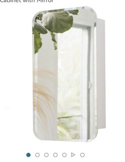 Sower And Seed White Small Medicine Cabinet Mirror, Recessed Medicine Cabinet With Mirror Or Surface Mount Bathroom Mirror Cabinet With Storage - 16" 