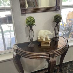 mirror and table
