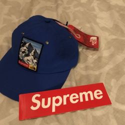 Supreme northface hat blue