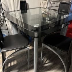 Tall Glass Top Table 