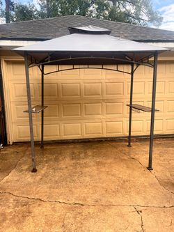 Outdoor BBQ Grill Gazebo with Side Shelves