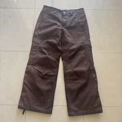 Ziener Mens Ski Snowboard Pants Size L Brown Cargo Waterproof 5000mm