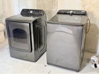 Samsung Black Stainless Washer & Dryer Set – Excellent Condition