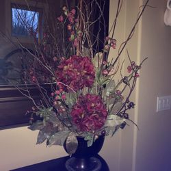Faux flower arrangement