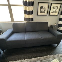 Pair Of Modern Dark Grey Couches (2x)