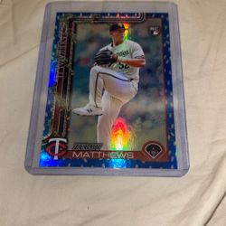 Topps Holiday Zebby Matthews Refractor Baseball Card Rookie #h68