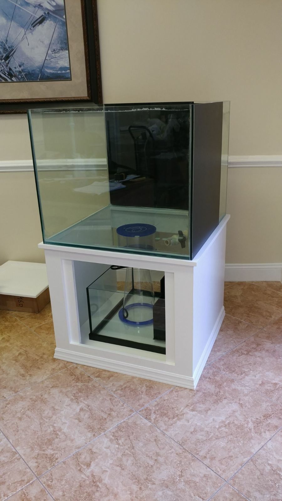 93g cube reef aquarium, fish tank with stand.