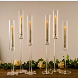 set 3 candelabros de acrílico