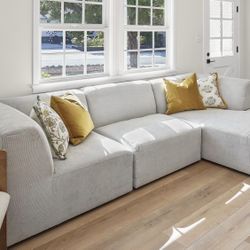 Contemporary Sectional Sofa - Light Grey