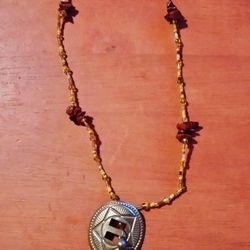 Handmade Southwestern Yellow Beaded Necklace.
