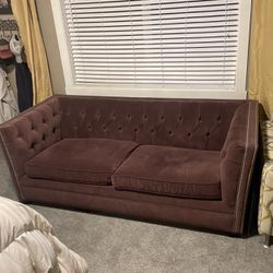 Dark Purple Hydabed Couch Tufted 