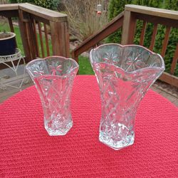 Vintage Two Star Of David Anchor Hocking Pressed Glass Vases Both For $10 Puyallup Valley 