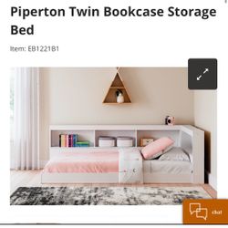 White Twin Bookcase Bedframe & Dresser