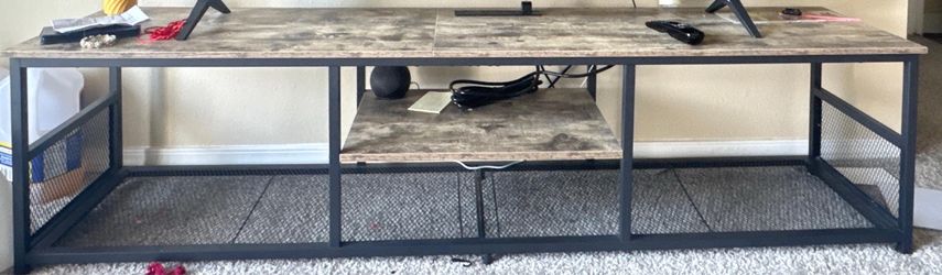 Modern Industrial TV Stand / Entertainment Center – Large Size