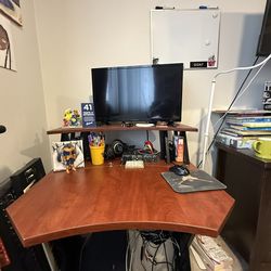 Wood Computer Desk with Monitor Riser For Sale!!!