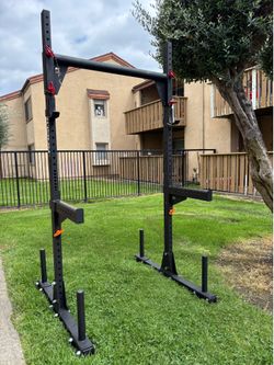 ROGUE adjustable Yoke / Squat rack with spotter arms LIKE NEW