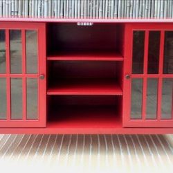 Windham Cabinet 2 Door with 4 Shelves And Misc Tables 