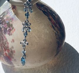 Blue Topaz and Silver Pendant on Silver Chain