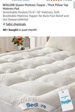 BEDLORE Queen Mattress Topper Thick Pillow Top