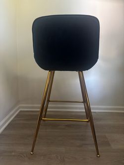 Blue and gold bar stool