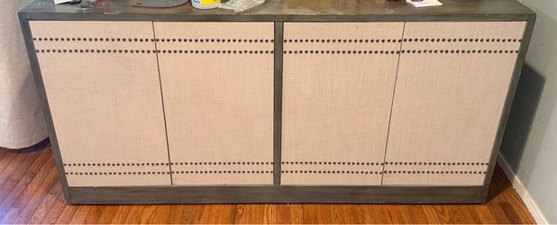 Upholstered Sideboard Cabinet with Nailhead Trim